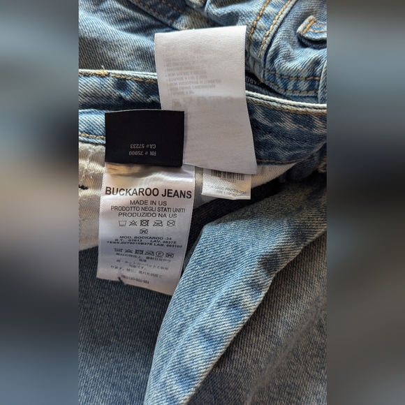 Buckaroo vintage wide leg distressed denims sz 34 waist altered leg cowgirlstyle - Picture 3 of 9